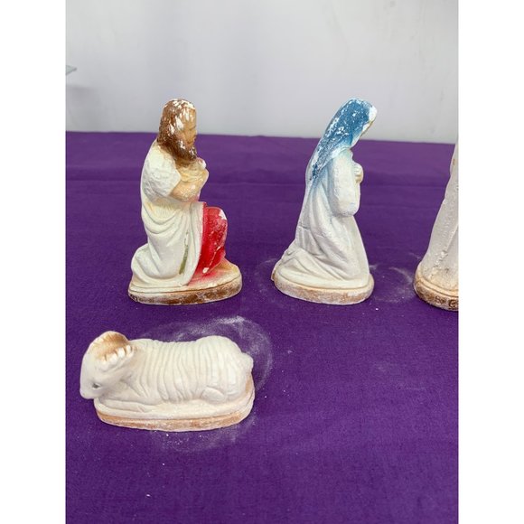 Vintage Chalk Wear Nativity Replacement lot set six pieces - Picture 7 of 12